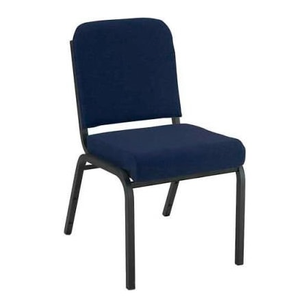 Kfi KFI Stacking Chair with Front Roll - Armless - 2" Navy Fabric/Black Steel Frame FR1020-SB-1304